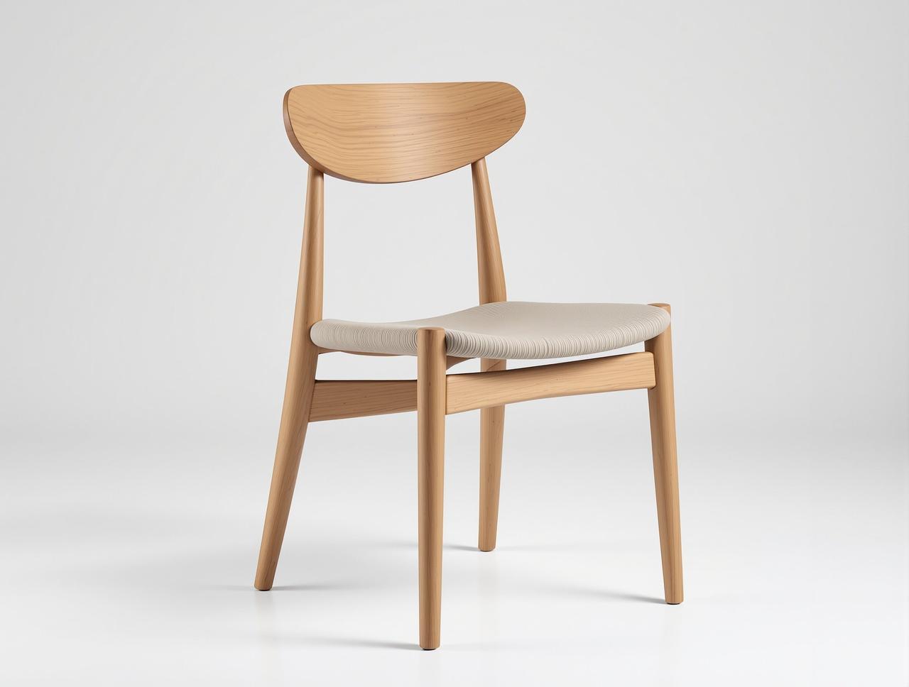 手工榉木餐椅 — 流线椅背设计